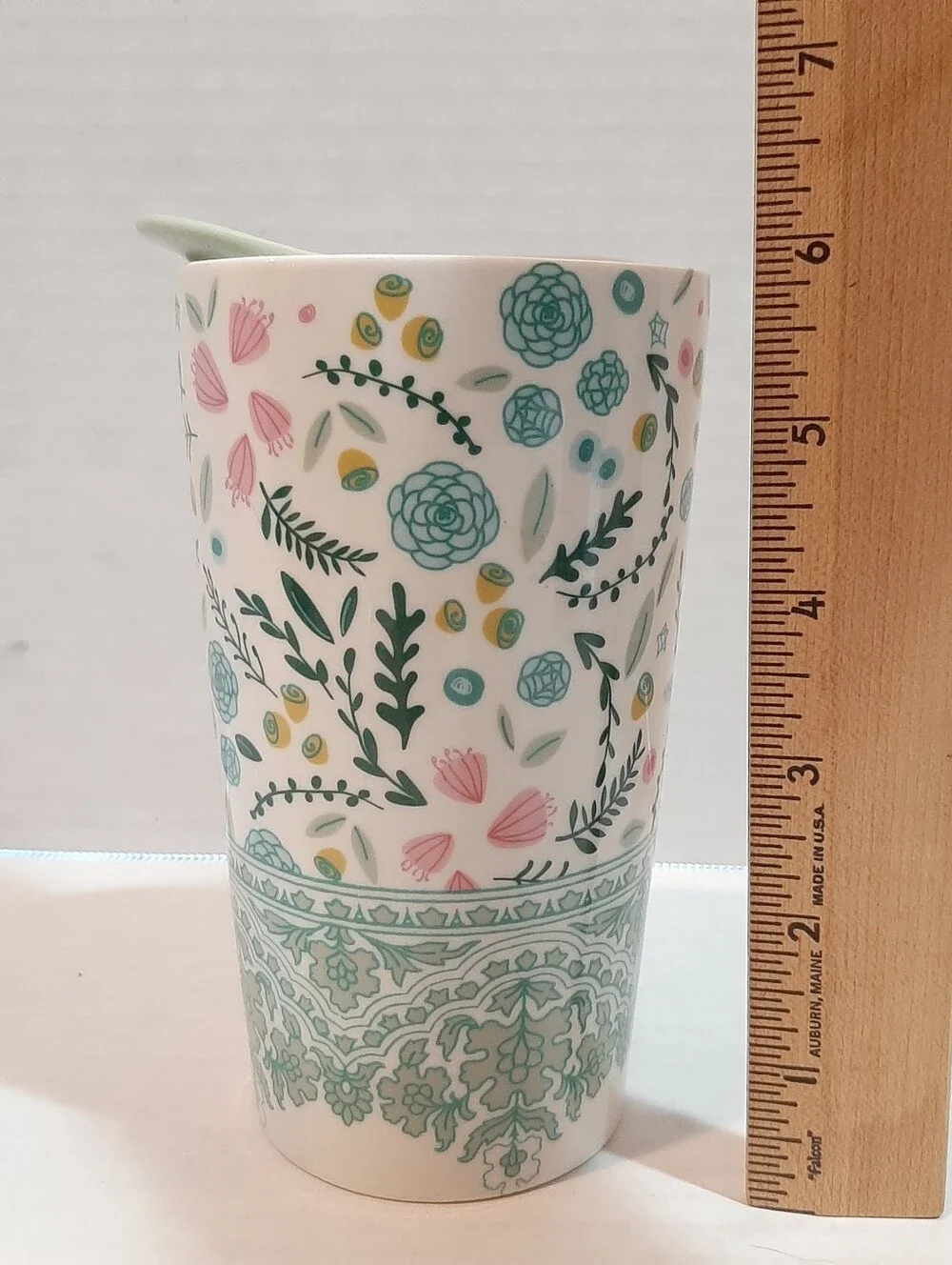 Floral Ceramic Travel Mug And Lid By Tag Brand